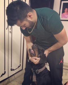 Pukhraj Bhalla with his Dog